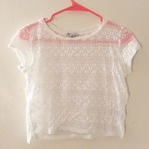 American Eagle white lace top size small
